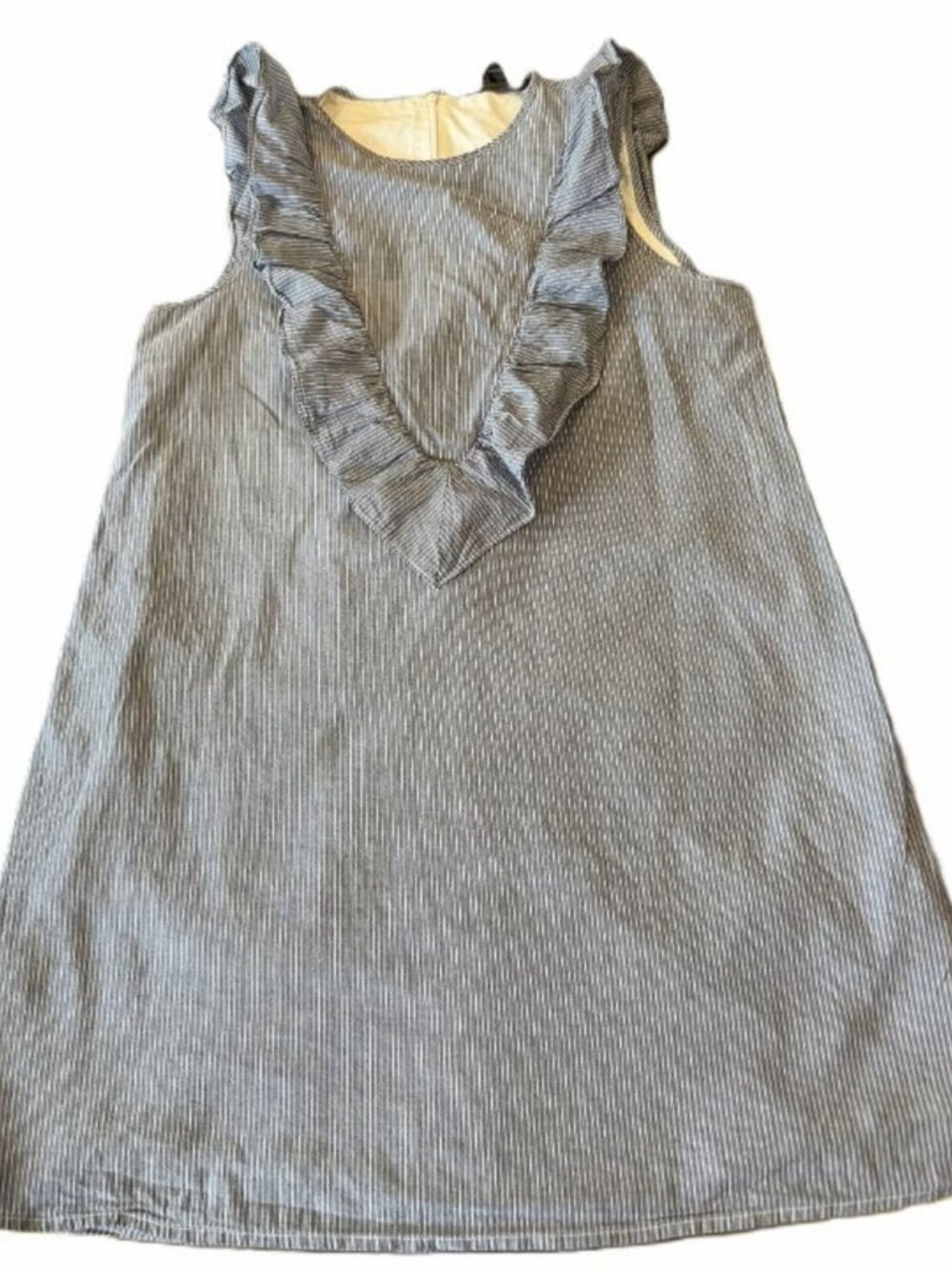 Express Women’s Blue & White Striped Dress Ruffled Sleeveless Size Small
